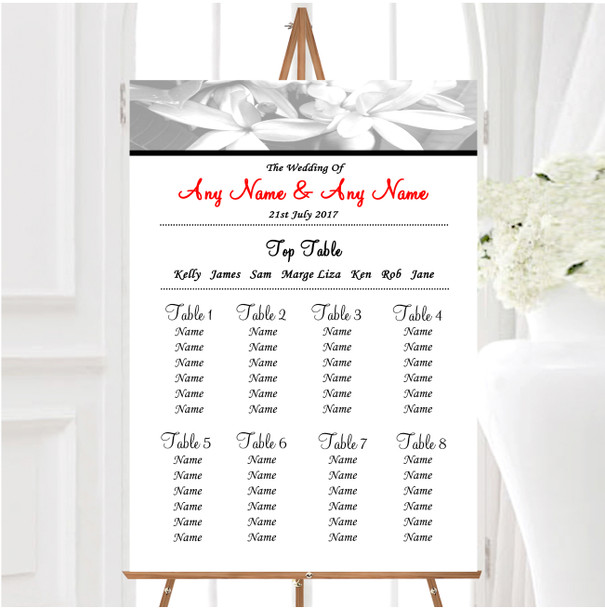 Grey Lily Personalised Wedding Seating Table Plan