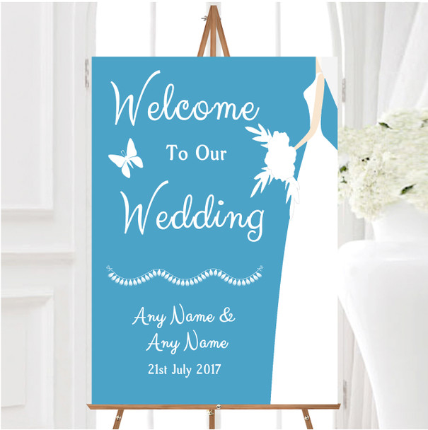 Turquoise Bride Personalised Any Wording Welcome To Our Wedding Sign