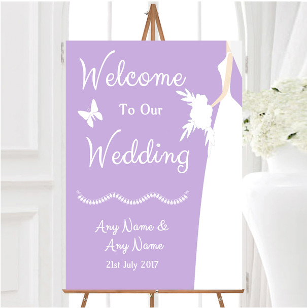 Lilac Bride Personalised Any Wording Welcome To Our Wedding Sign