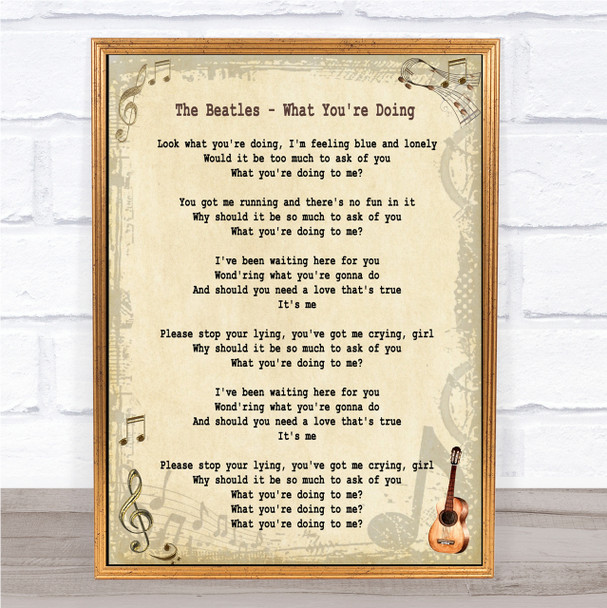 The Beatles What You're Doing Song Lyric Quote Print