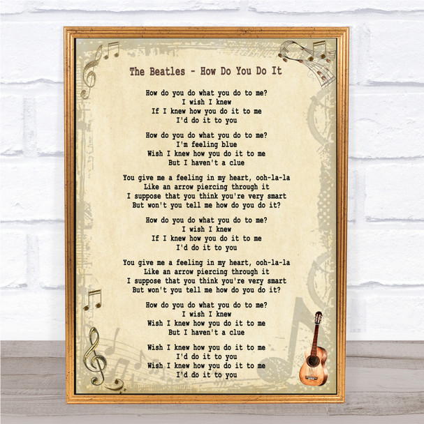 The Beatles How Do You Do It Song Lyric Quote Print