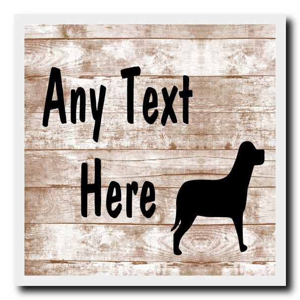 Dog Shabby Wooden Effect Coaster