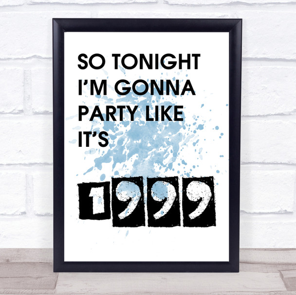 Blue Prince 1999 Song Lyric Quote Print
