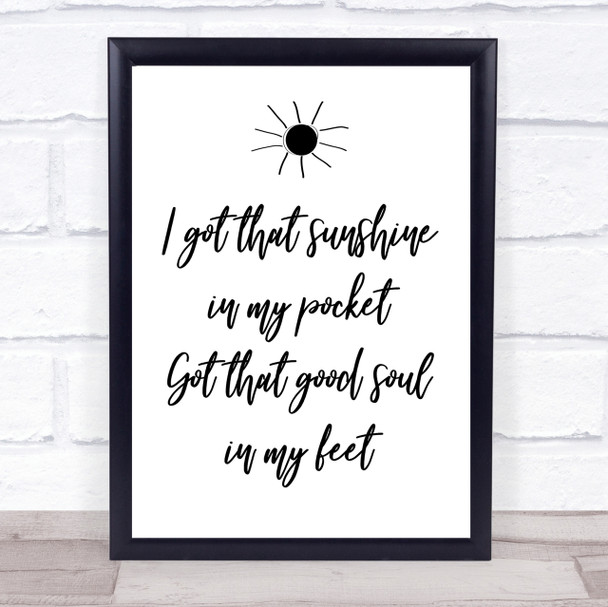 Can't Stop The Feeling Justin Timberlake Song Lyric Quote Print