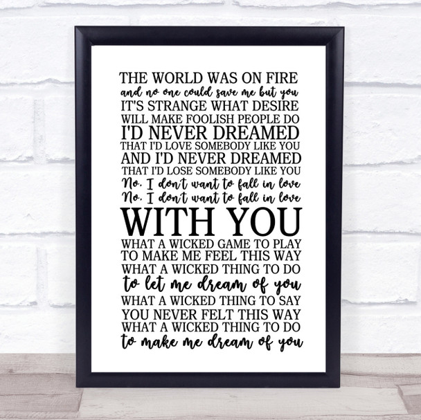 Chris Isaak Wicked Game Song Lyric Quote Print