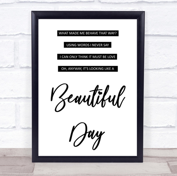 Elbow One Day Like This Song Lyric Quote Print