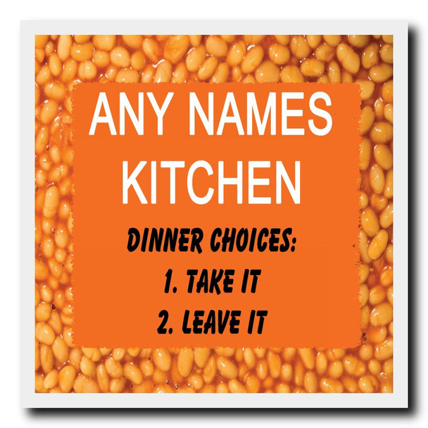 Funny Baked Beans Kitchen Coaster
