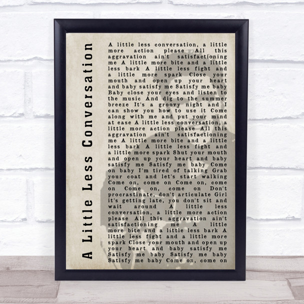 Elvis Presley A Little Less Conversation Face Shadow Song Lyric Quote Print