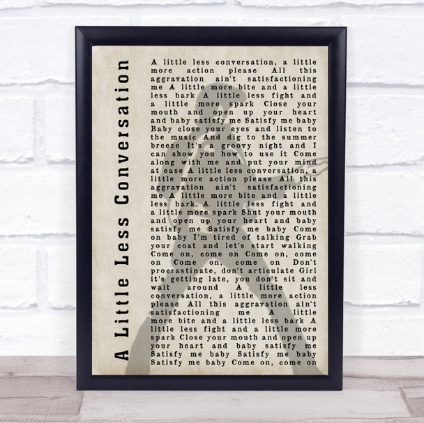 Elvis Presley A Little Less Conversation Pose Shadow Song Lyric Quote Print