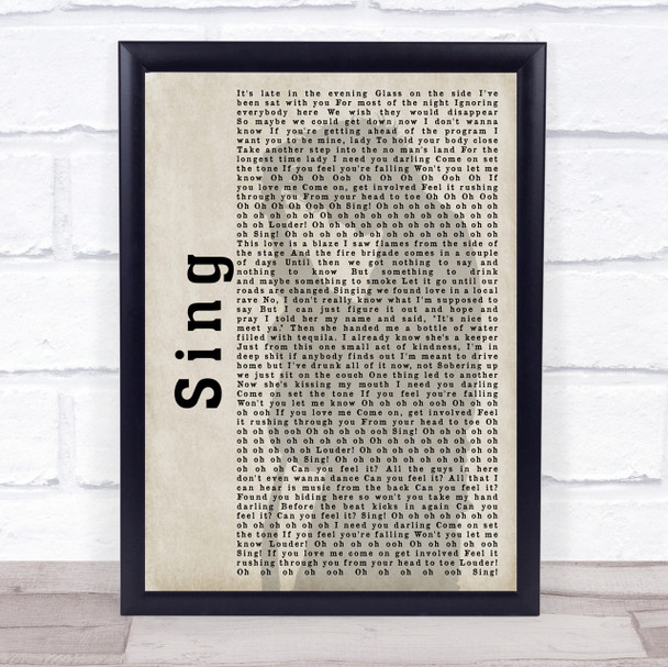 Ed Sheeran Sing Shadow Song Lyric Quote Print