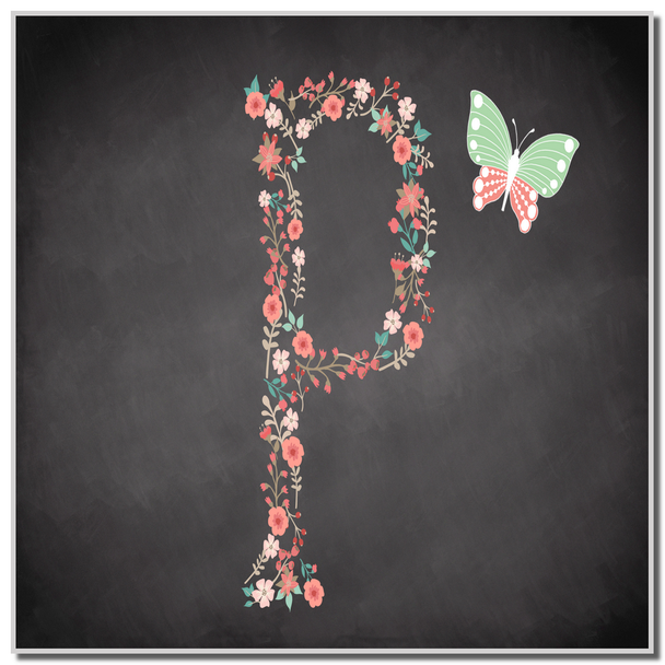 Chalk Letter Initial P Coaster