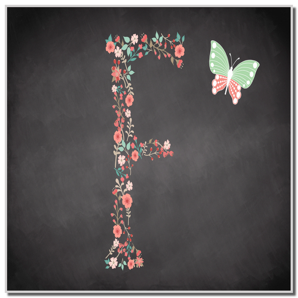 Chalk Letter Initial F Coaster