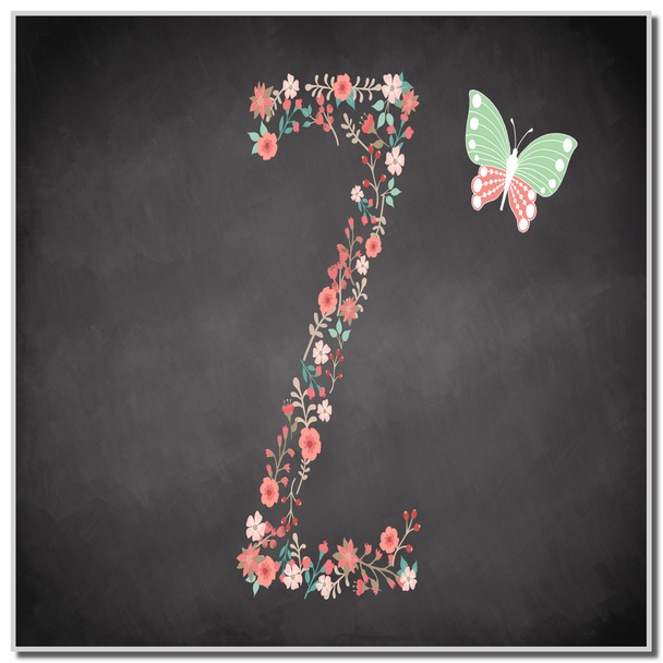 Chalk Letter Initial Z Coaster