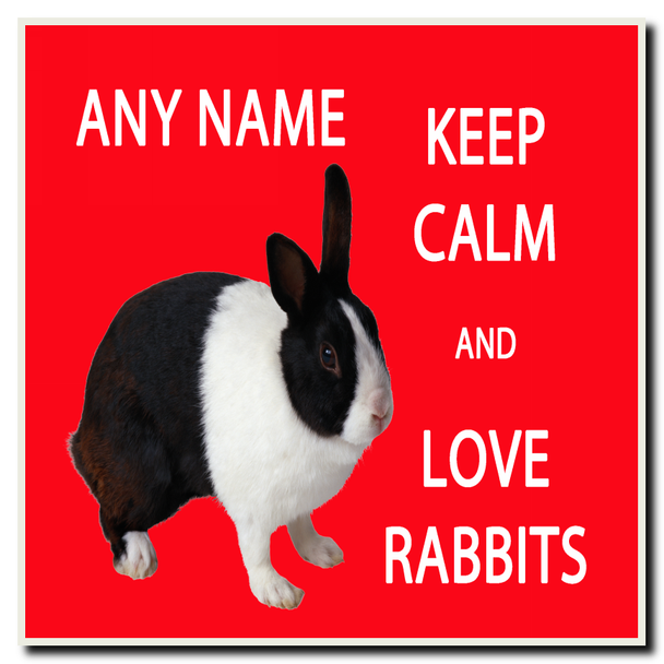 Keep Calm And Love Rabbits Coaster