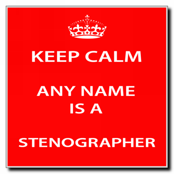 Stenographer Keep Calm Coaster