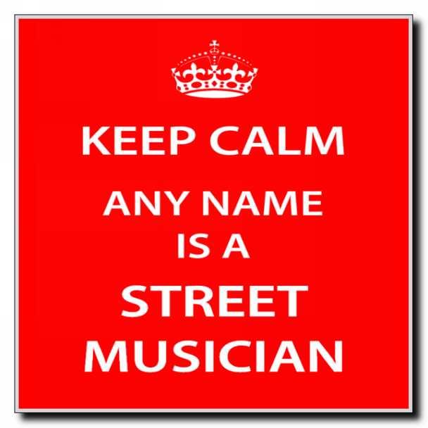 Street Musician Keep Calm Coaster