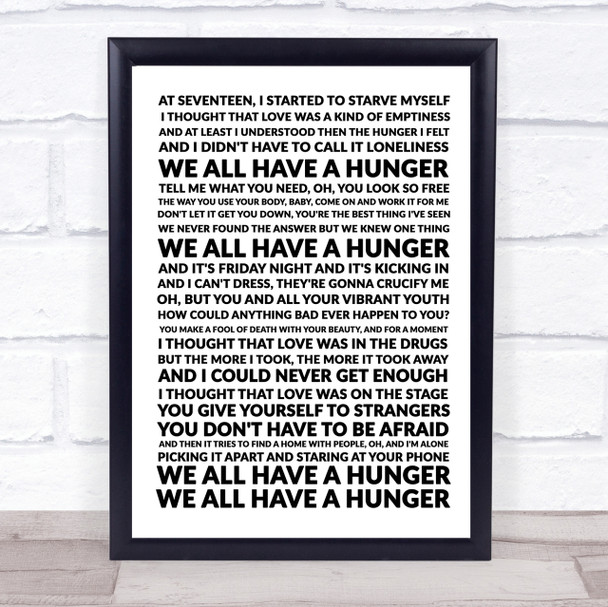 Florence & The Machine Hunger Song Lyric Quote Print