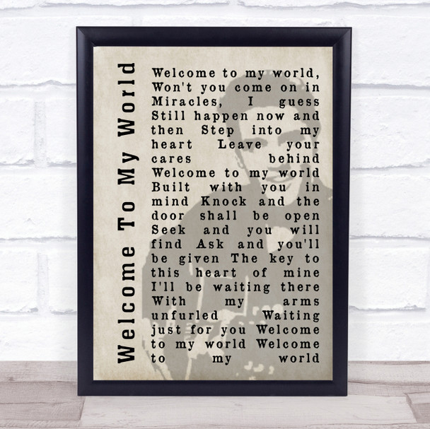 Elvis Presley Welcome To My World Shadow Song Lyric Quote Print