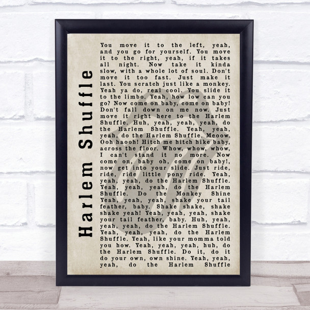 The Rolling Stones Harlem Shuffle Shadow Song Lyric Quote Print