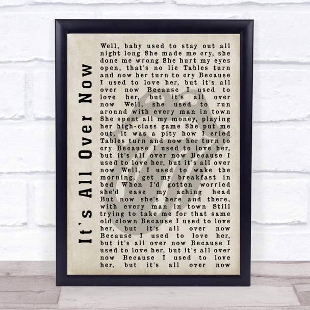 The Rolling Stones Its All Over Now Shadow Song Lyric Quote Print