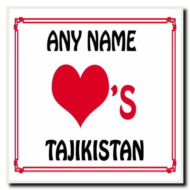 Love Heart Tajikistan Coaster