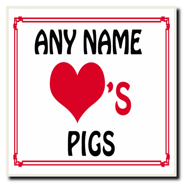 Love Heart Pigs Coaster