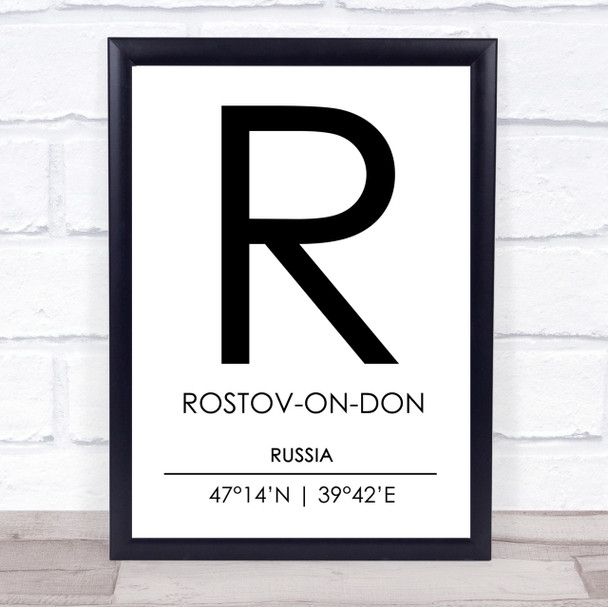 Rostov On Don Russia Coordinates Travel Print