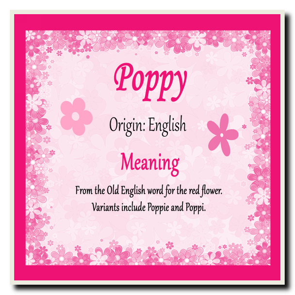 Poppy Name Meaning Coaster