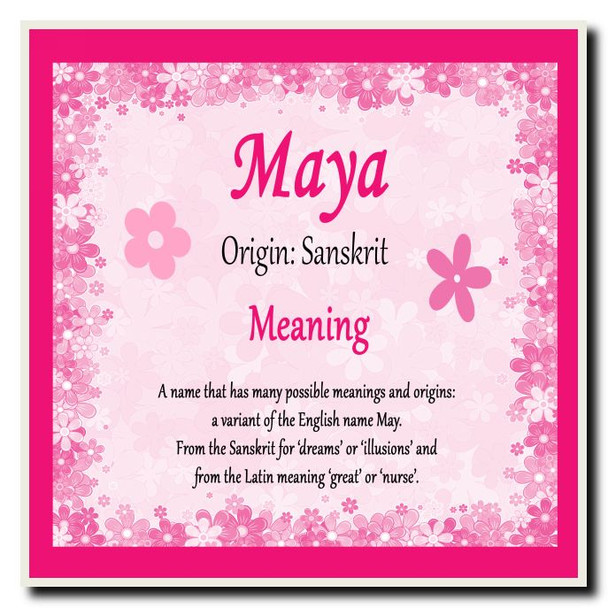 Maya Name Meaning Coaster