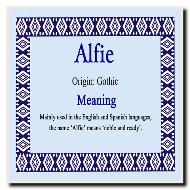 Alfie Name Meaning Coaster