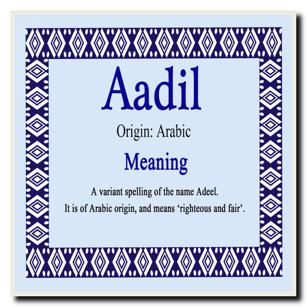 Aadil Name Meaning Coaster