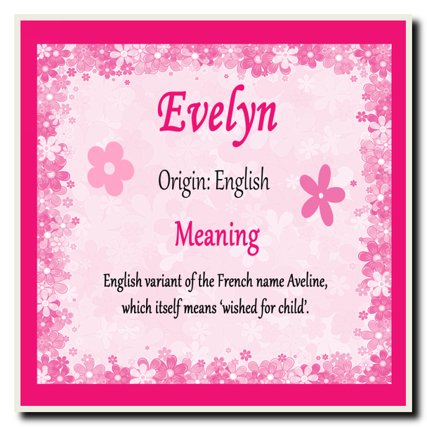 Evelyn Name Meaning Coaster