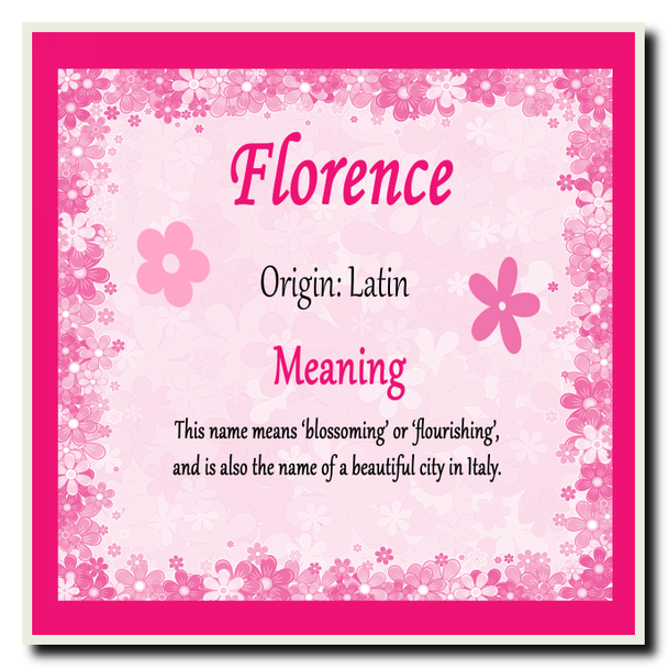 Florence Name Meaning Coaster