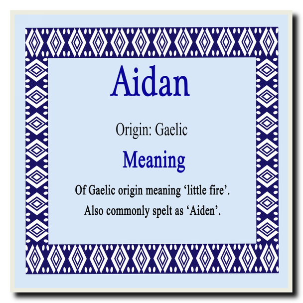 Aidan Name Meaning Coaster