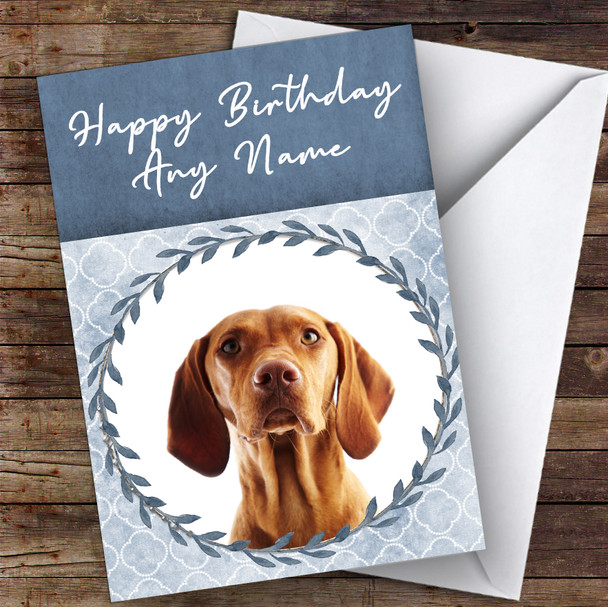 Hungarian Vizsla Pointer Dog Blue Animal Customised Birthday Card