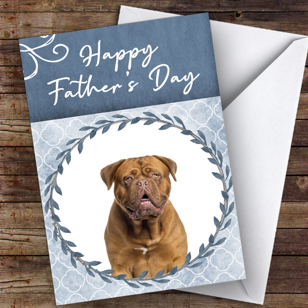 Dogue De Bordeaux Dog Traditional Animal Customised Father's Day Card