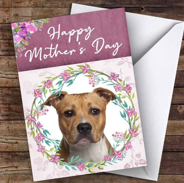 American Staffordshire Terrier Dog Animal Customised Mother's Day Card