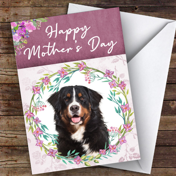 Bernese Mountain Dog Traditional Animal Customised Mother's Day Card