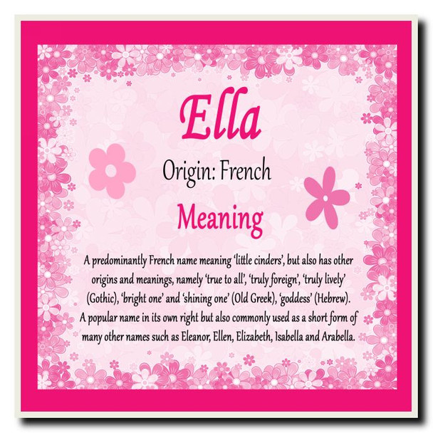 ELLA Name Meaning Coaster