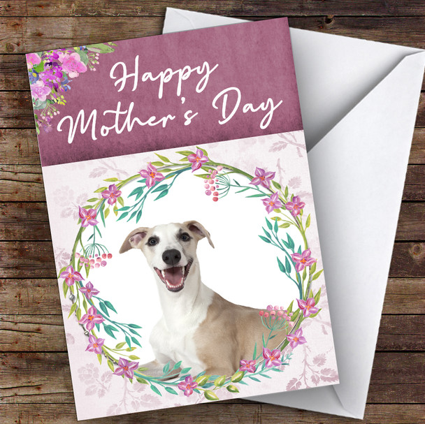 Whippet Dog Traditional Animal Customised Mother's Day Card
