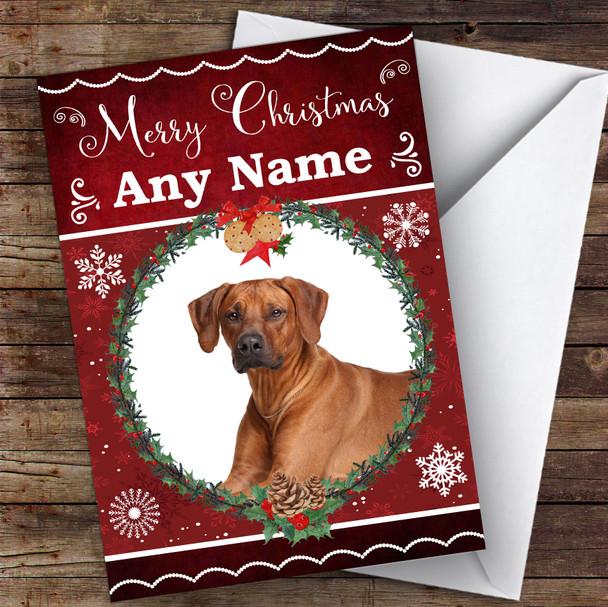 Rhodesian Ridgeback Dog Traditional Animal Customised Christmas Card