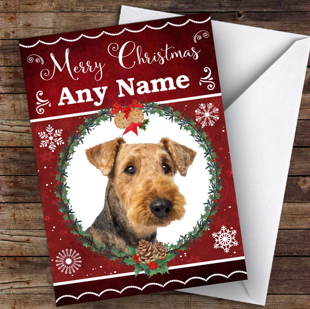 Airedale Terrier Dog Traditional Animal Customised Christmas Card