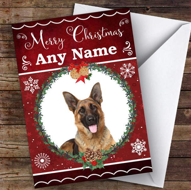 German Shepherd Dog Traditional Animal Customised Christmas Card