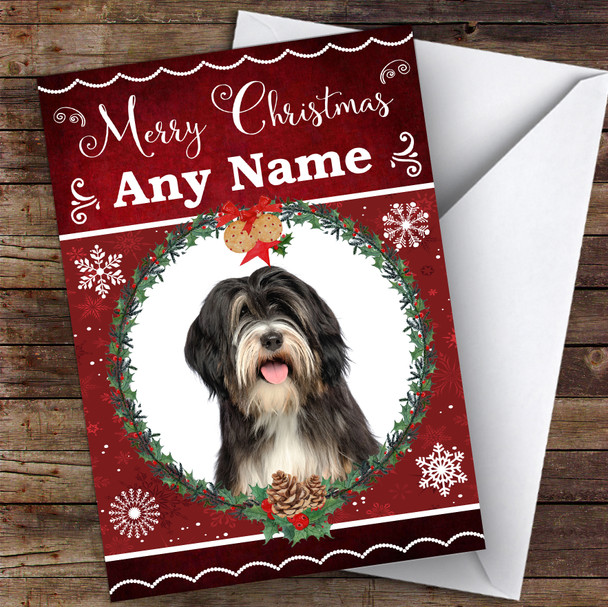 Tibetan Terrier Dog Traditional Animal Customised Christmas Card