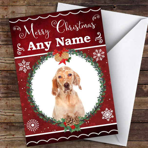 English Setter Dog Traditional Animal Customised Christmas Card