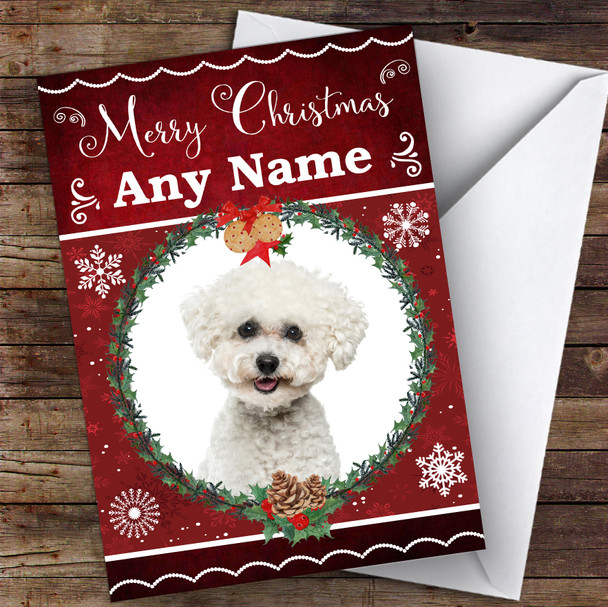 Bichon Frise Dog Traditional Animal Customised Christmas Card