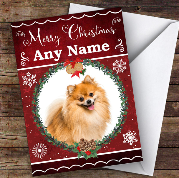 Pomeranian Dog Traditional Animal Customised Christmas Card