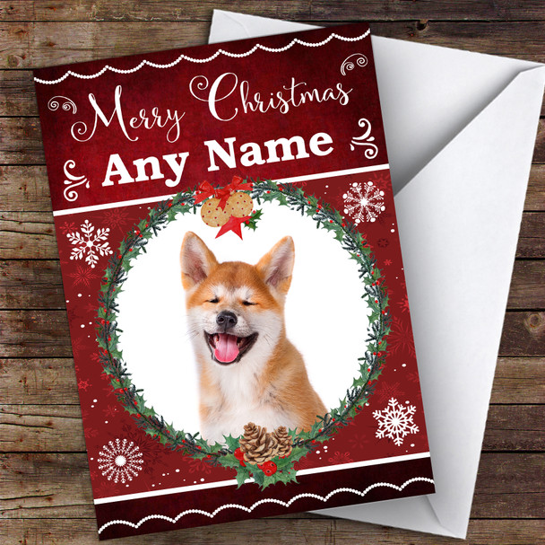 Akita Inu Dog Traditional Animal Customised Christmas Card