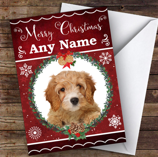 Cavapoo Dog Traditional Animal Customised Christmas Card