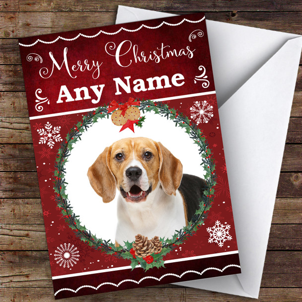 Beagle Dog Traditional Animal Customised Christmas Card